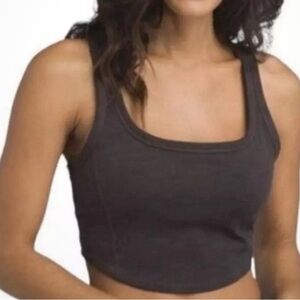 Prana Women's Ribbed Becksa Bralette/ Sports Bra Size Medium Gray Racerback